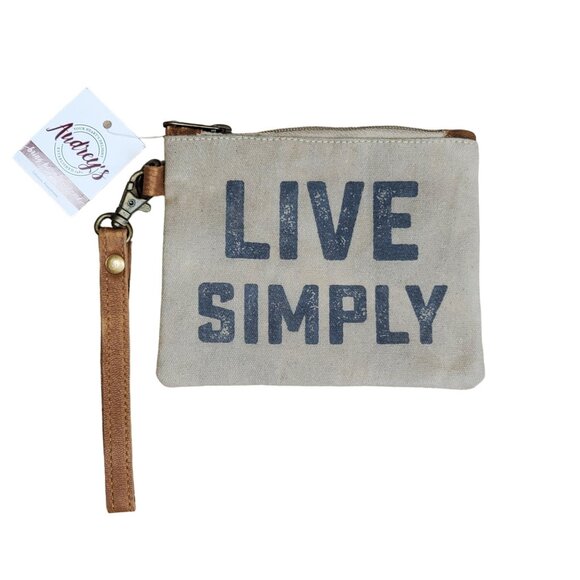 Audrey's Live Simply Wristlet Bag Beige - Picture 1 of 7